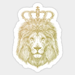 Lion sketch with crown t-shirt - Royal king lion head shirt Sticker